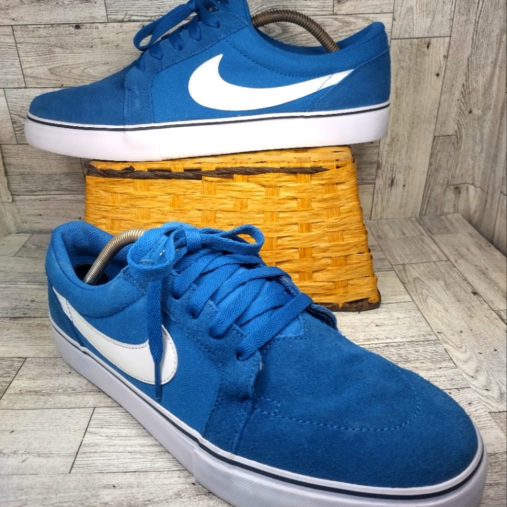 Blue and white nike